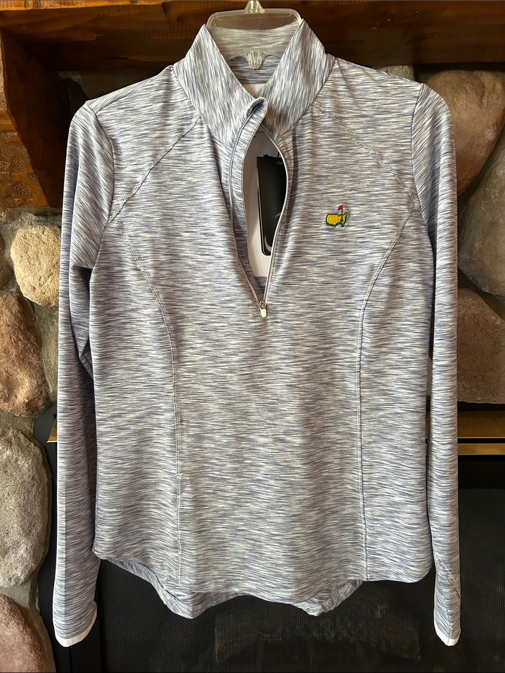 Zero Restriction Women's Blue Marled  1/4 Zip Pullover Top, Size S, NEW